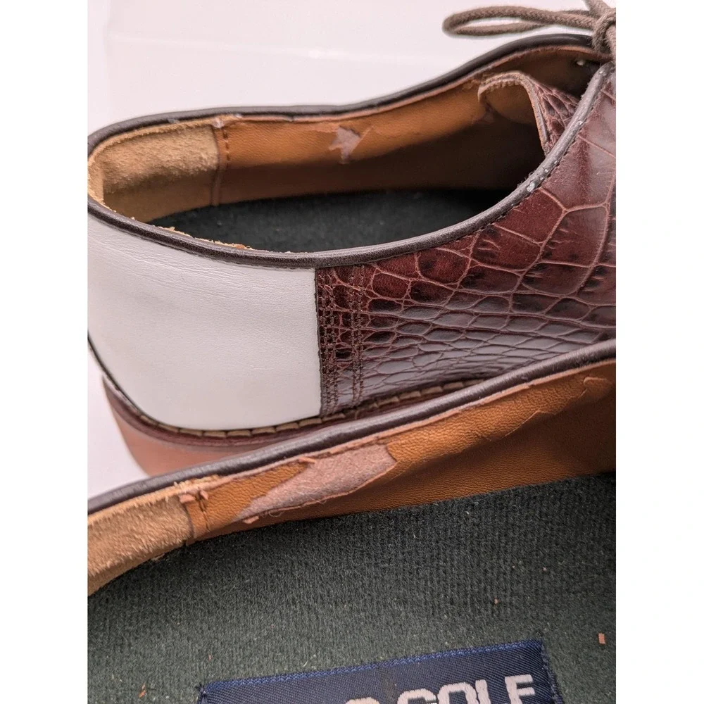 Polo Golf Ralph Lauren Golf Shoes Mens 8 Brown White Leather WA4861 Portugal